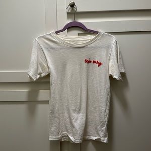 J Crew ciao baby white T-shirt